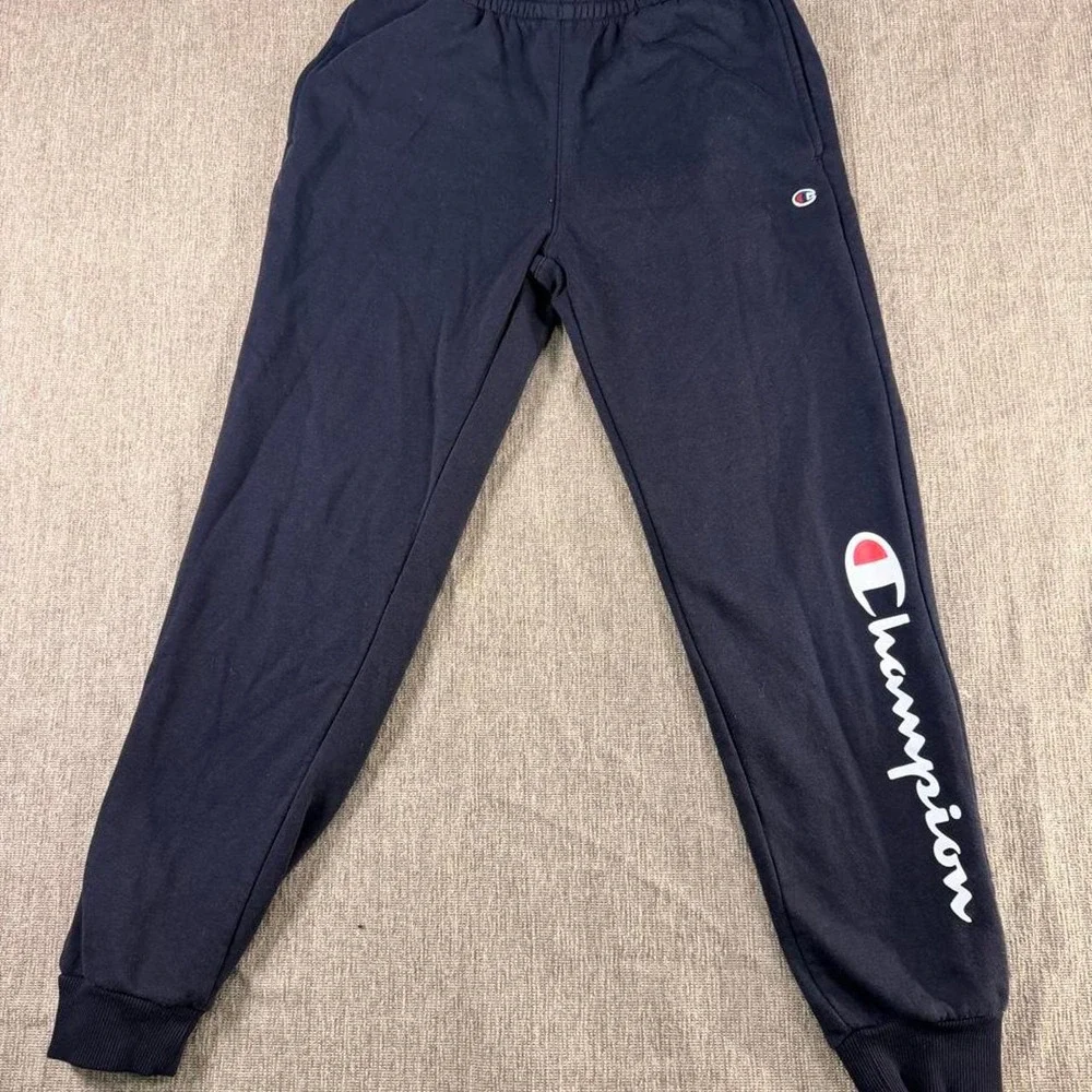 Champion Youth Large Black Script Logo Fleece Jogger Sweatpants L 14/16